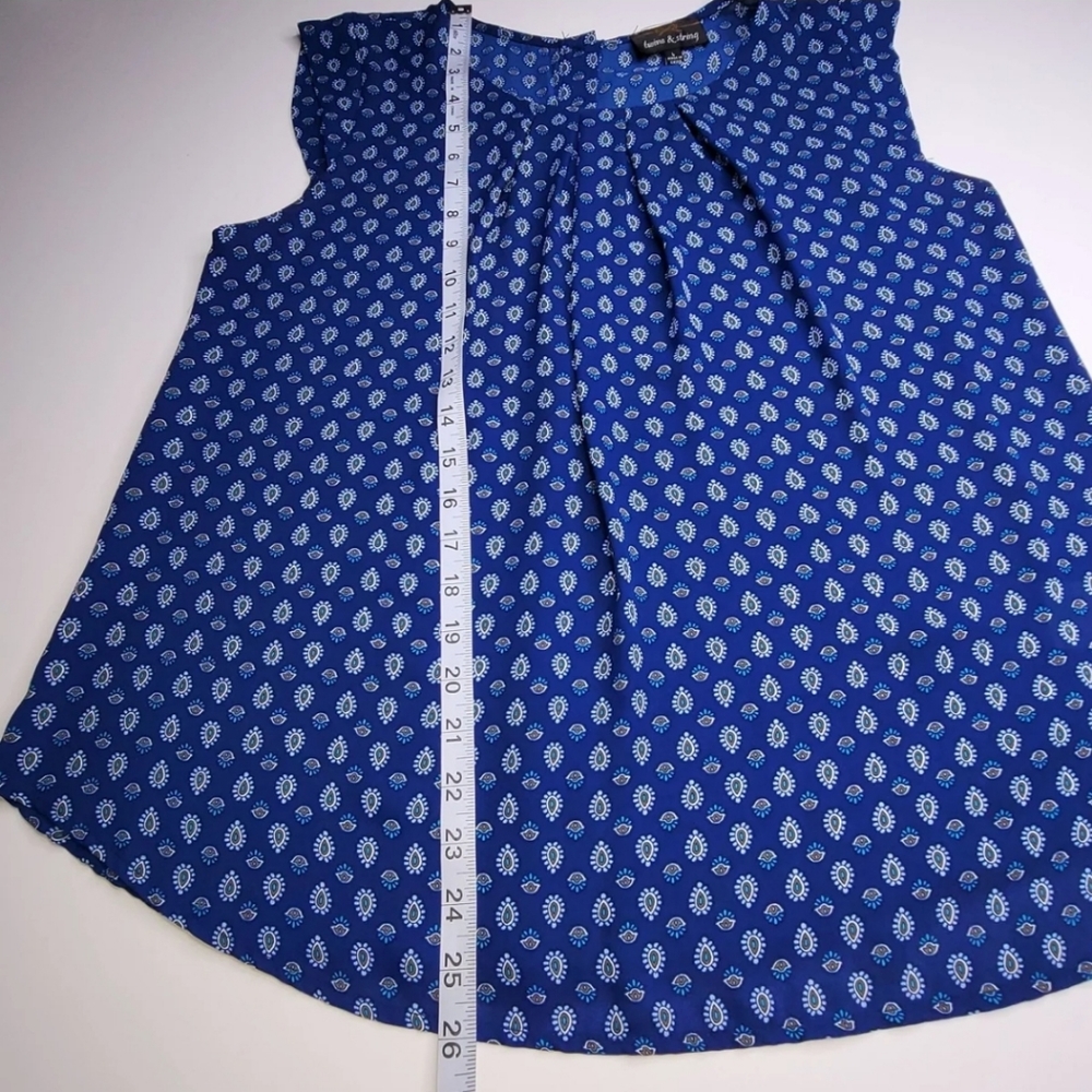 Twine & String Blue Print Top Large - image 5